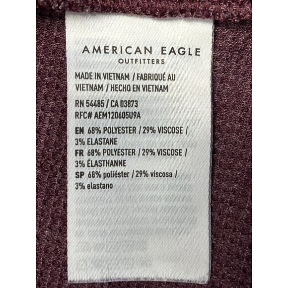 American Eagle Cropped Ribbed Turtleneck Purple Hi Low Women's Size X-Small - Picture 6 of 8